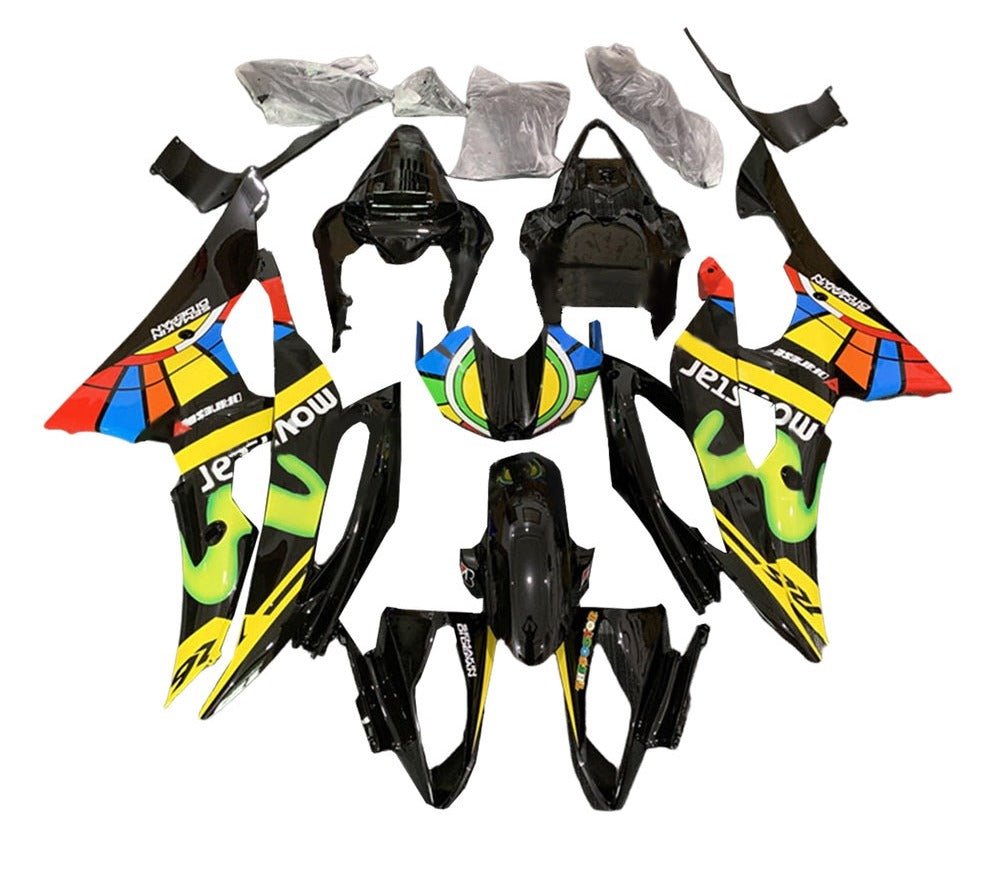 Yamaha R6 Fairings (2008-2016) Black, Multicolor Movistar at KingsMotorcycleFairings.com