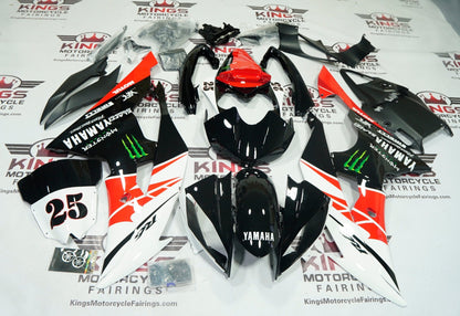 Yamaha YZF-R6 Fairings (2008-2016) Black, White, Red Monster at KingsMotorcycleFairings.com