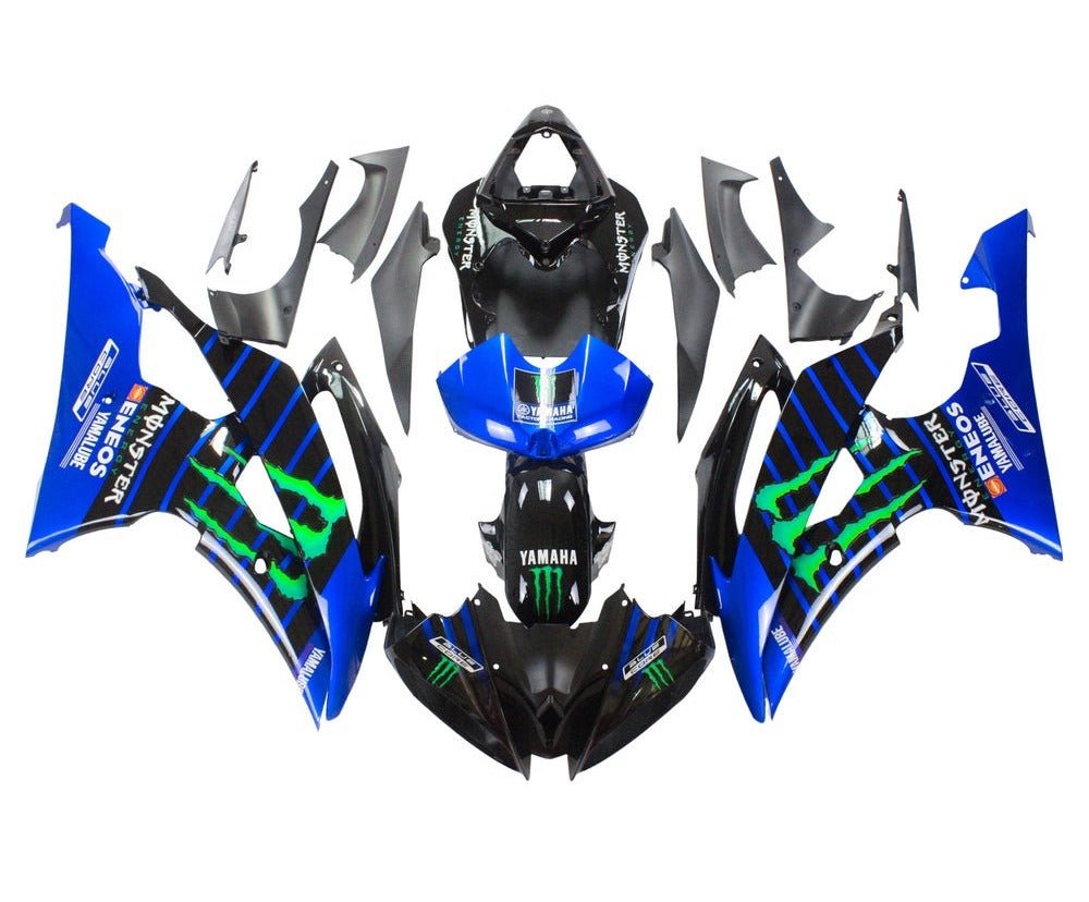 Yamaha YZF-R6 Fairings (2008-2016) Blue, Black, Stripe, Monster at KingsMotorcycleFairings.com
