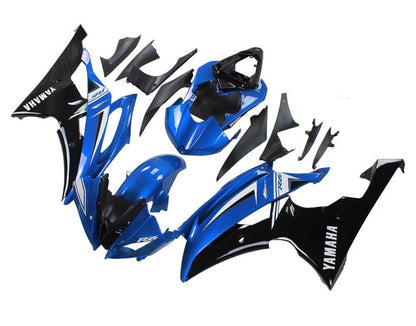 Yamaha YZF-R6 Fairings (2008-2016) Blue, Black, White, Stripe at KingsMotorcycleFairings.com