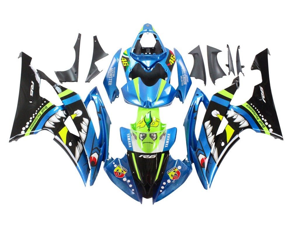 Yamaha YZF-R6 Fairings (2008-2016) Blue, Green, Shark at KingsMotorcycleFairings.com