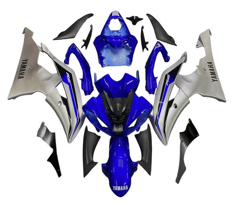 Yamaha YZF-R6 Fairings (2008-2016) Blue, Silver, Black at KingsMotorcycleFairings.com