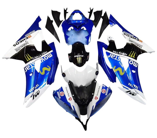 Yamaha YZF-R6 Fairings (2008-2016) Blue, White, M1 Movistar at KingsMotorcycleFairings.com