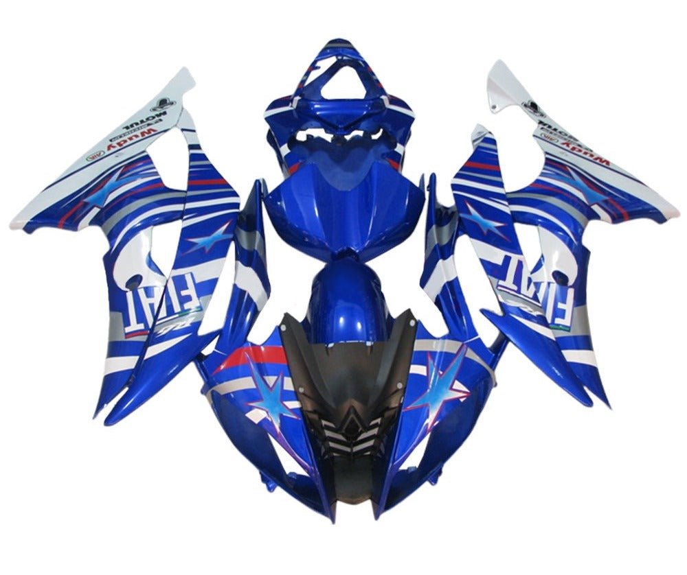 Yamaha YZF-R6 Fairings (2008-2016) Blue, White, Stripe, Fiat at KingsMotorcycleFairings.com