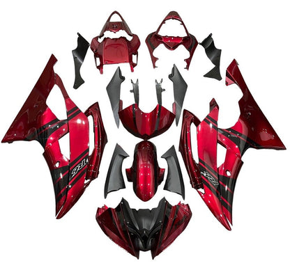 Yamaha R6 Fairings (2008-2016) Candy Red, Black Stripe at KingsMotorcycleFairings.com