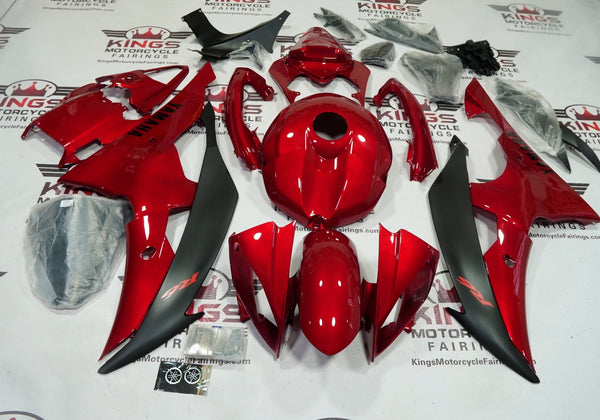 Yamaha YZF-R6 Fairings (2008-2016) Dark Candy Red, Matte Black at KingsMotorcycleFairings.com
