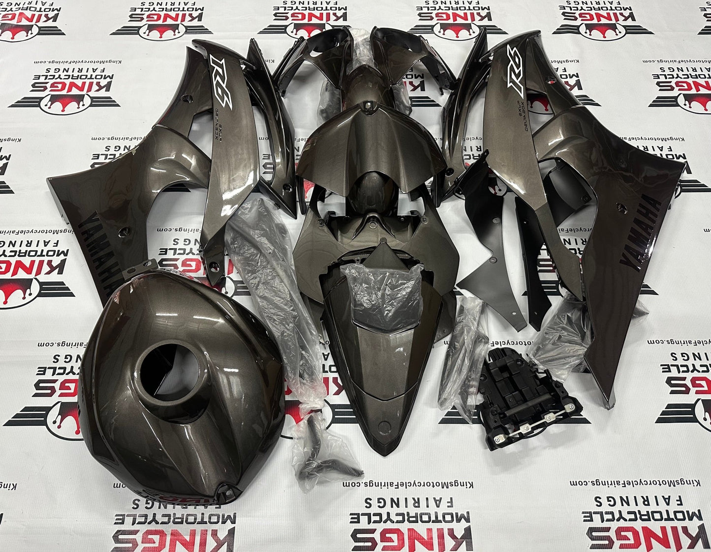 Yamaha YZF-R6 Fairing kit (2008-2016) Dark Silver at KingsMotorcycleFairings.com