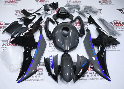 Yamaha YZF-R6 Fairings (2008-2016) Faux Carbon Fiber, Black, White, Blue at KingsMotorcycleFairings.com