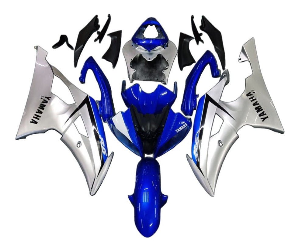 Yamaha R6 Fairings (2008-2016) Gloss Blue, Silver, Black at KingsMotorcycleFairings.com