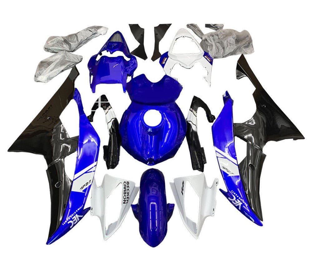 Yamaha R6 Fairings (2008-2016) Gloss Blue, White, Black at KingsMotorcycleFairings.com