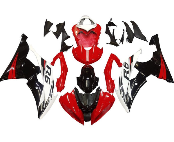 Yamaha YZF-R6 Fairings (2008-2016) Gloss Red, Black, White at KingsMotorcycleFairings.com