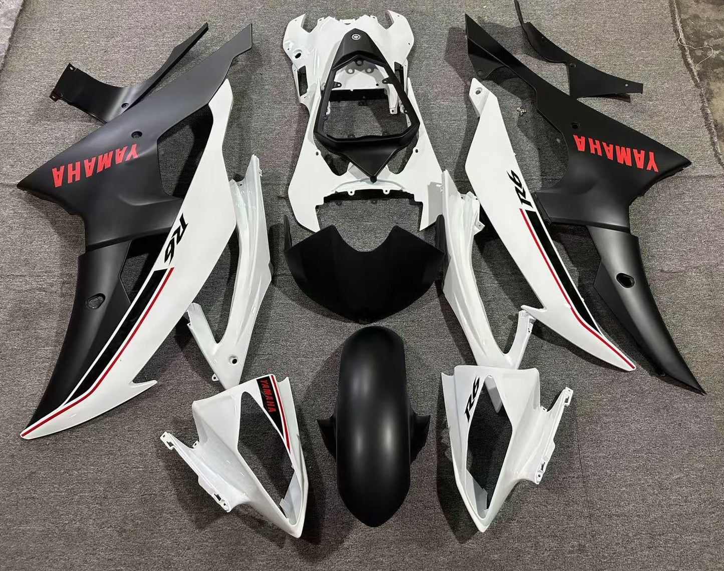 Yamaha YZF-R6 Fairings (2008-2016) Gloss White, Matte Black, Red at KingsMotorcycleFairings.com