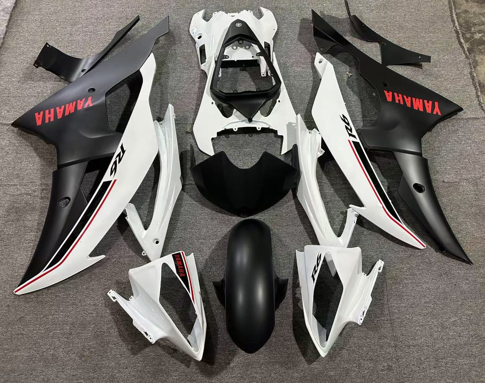 Yamaha YZF-R6 Fairings (2008-2016) Gloss White, Matte Black, Red at KingsMotorcycleFairings.com