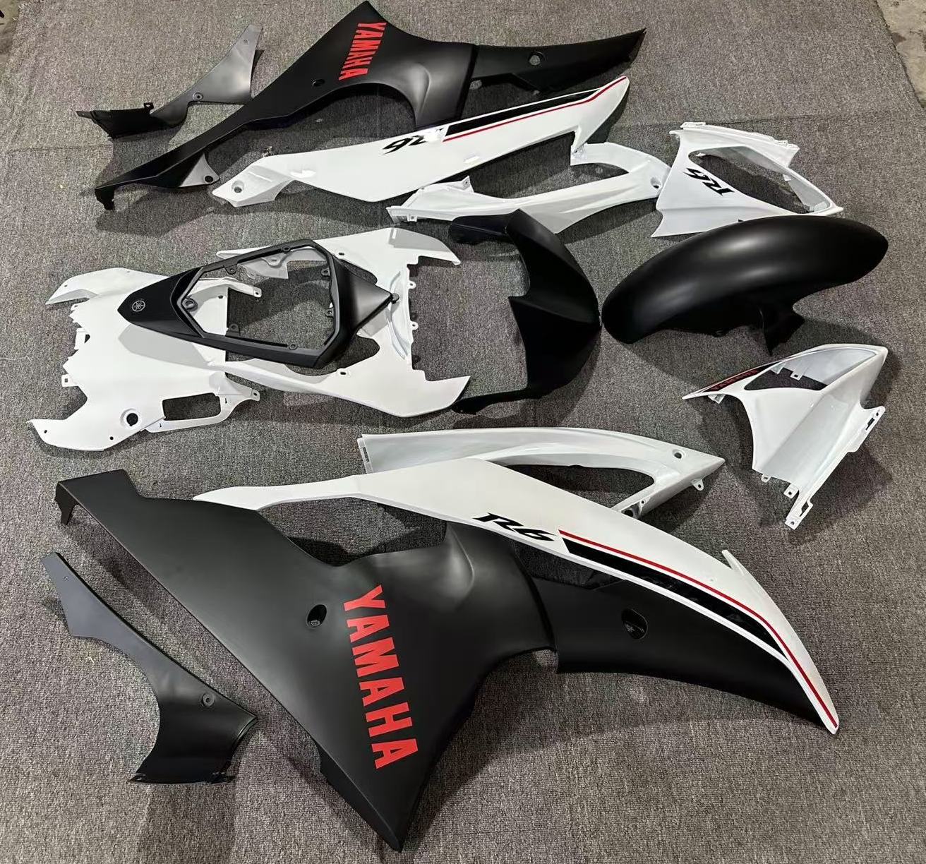 Yamaha YZF-R6 Fairings (2008-2016) Gloss White, Matte Black, Red from KingsMotorcycleFairings.com