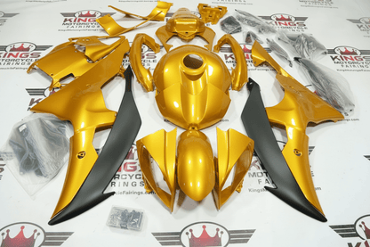 Yamaha YZF-R6 Fairings (2008-2016) Gold, Matte Black at KingsMotorcycleFairings.com