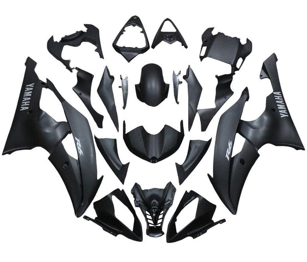 Yamaha YZF-R6 Fairings (2008-2016) Matte Black, Silver at KingsMotorcycleFairings.com