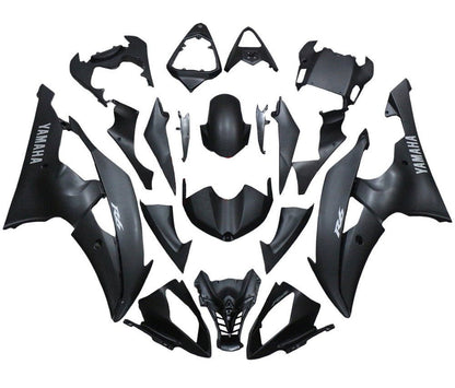 Yamaha R6 Fairings (2008-2016) Matte Black, Silver at KingsMotorcycleFairings.com
