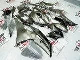 Yamaha YZF-R6 Fairings (2008-2016) Matte Silver, Gloss Black at KingsMotorcycleFairings.com