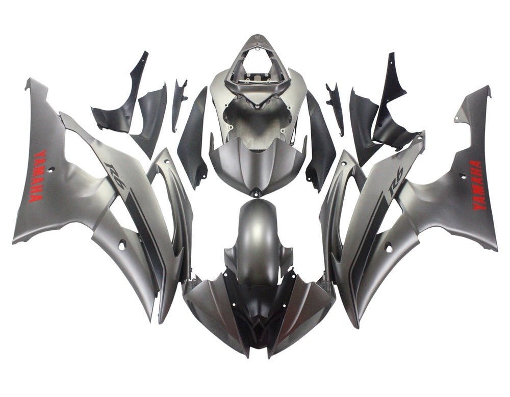 Yamaha YZF-R6 Fairings (2008-2016) Matte Silver, Red, Black at KingsMotorcycleFairings.com