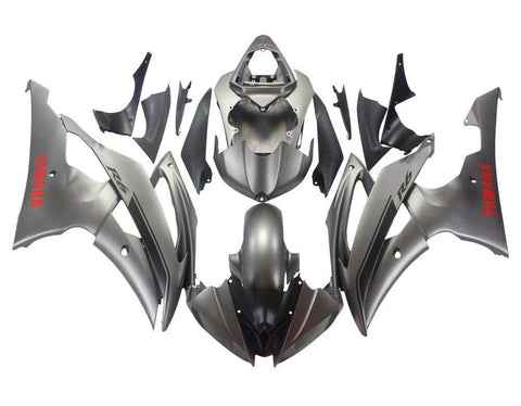 Yamaha YZF-R6 Fairings (2008-2016) Matte Silver, Red, Black at KingsMotorcycleFairings.com