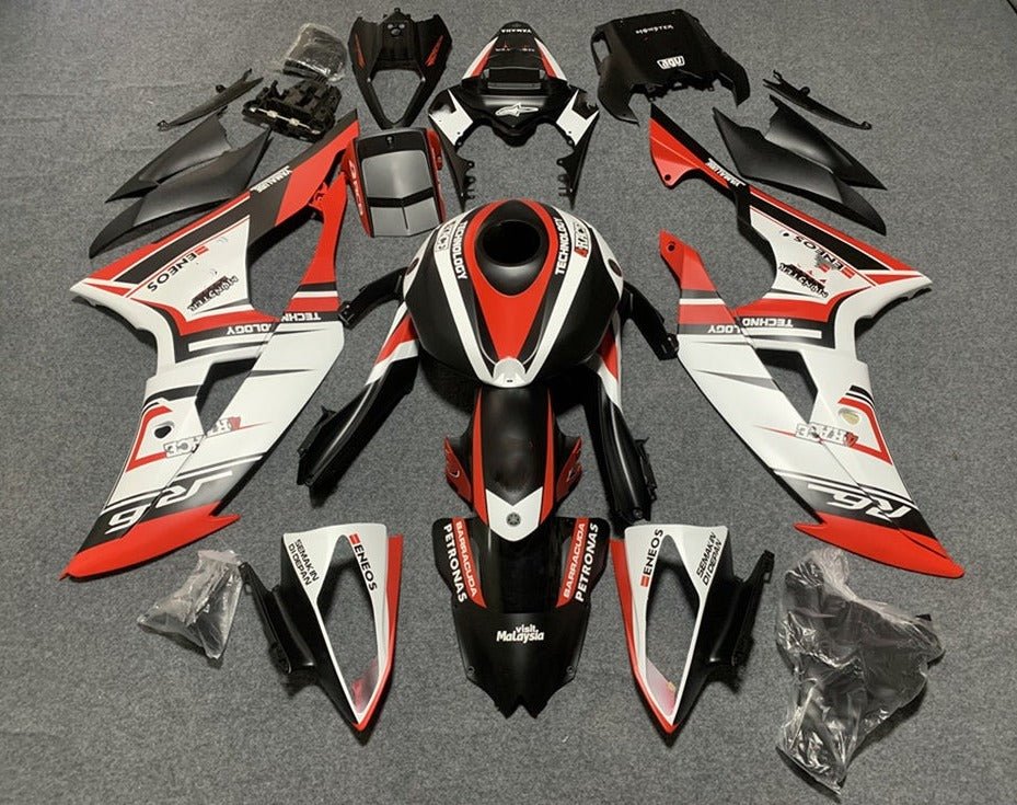 Yamaha YZF-R6 Fairings (2008-2016) Matte White, Black, Red at KingsMotorcycleFairings.com