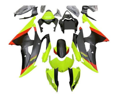 Yamaha YZF-R6 Fairings (2008-2016) Neon Yellow, Red, Matte Black at KingsMotorcycleFairings.com