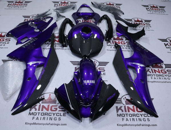 Yamaha YZF-R6 Fairings (2008-2016) Purple, Faux Carbon Fiber, White at KingsMotorcycleFairings.com