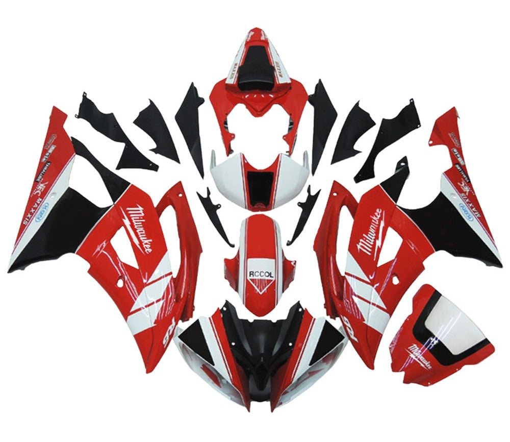 Yamaha YZF-R6 Fairings (2008-2016) Red, White, Milwaukee at KingsMotorcycleFairings.com