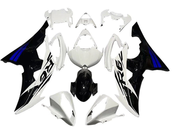 Yamaha YZF-R6 Fairings (2008-2016) White, Black, Blue at KingsMotorcycleFairings.com