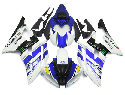 Yamaha R6 Fairings (2008-2016) White, Blue #46 M1 at KingsMotorcycleFairings.com