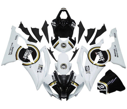 Yamaha R6 Fairings (2008-2016) White, Gold, Black Lucky Strike at KingsMotorcycleFairings.com