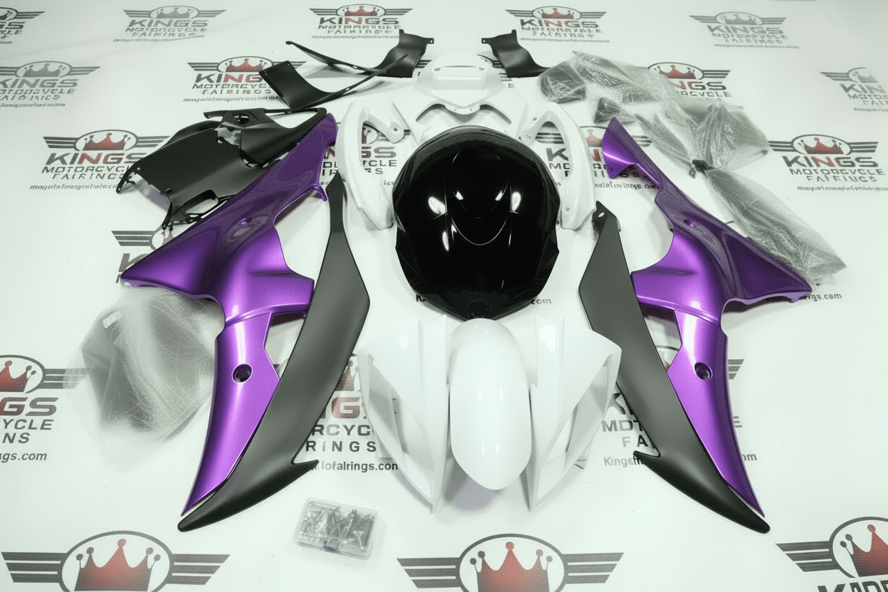 Yamaha YZF-R6 Fairings (2008-2016) White, Purple, Black, Matte Black at KingsMotorcycleFairings.com