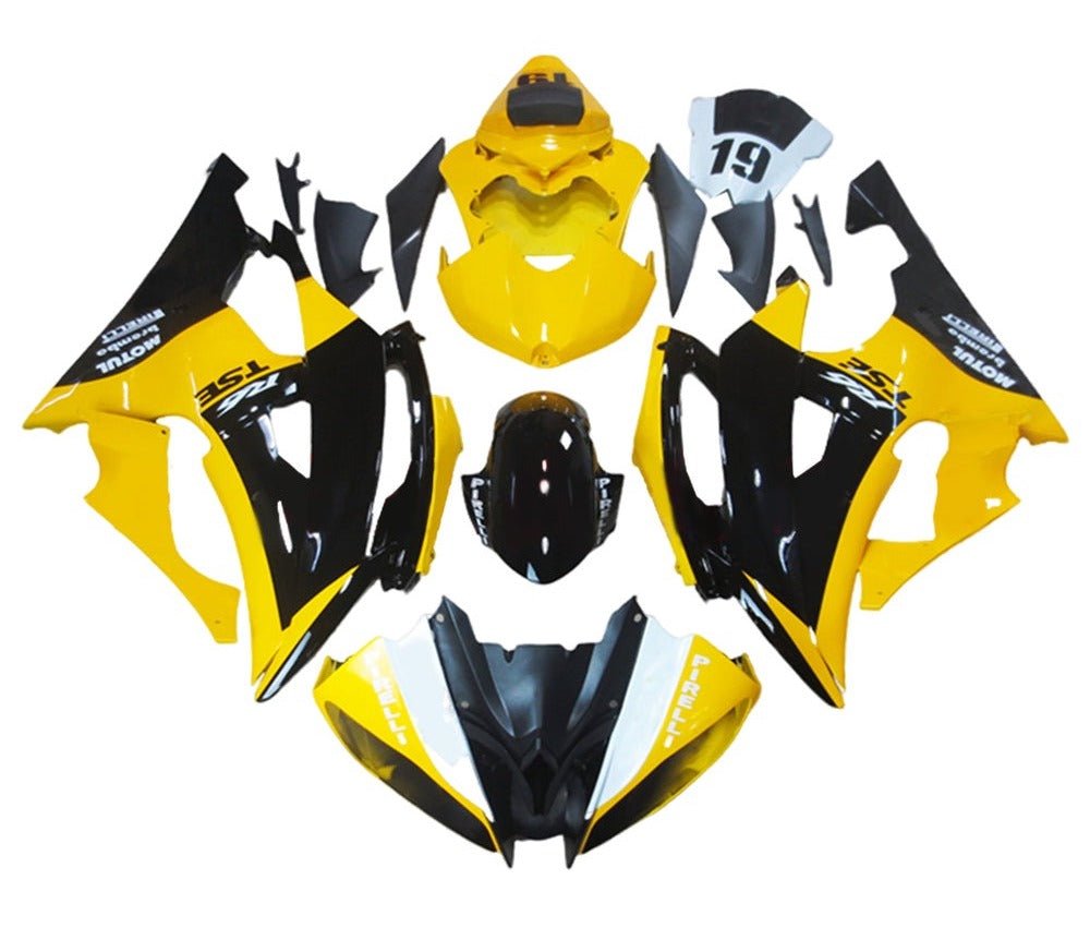 Yamaha YZF-R6 Fairings (2008-2016) Yellow, Black, White at KingsMotorcycleFairings.com