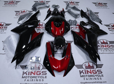 Yamaha YZF-R6 Fairings (2017-2022) Black, Candy Red at KingsMotorcycleFairings.com