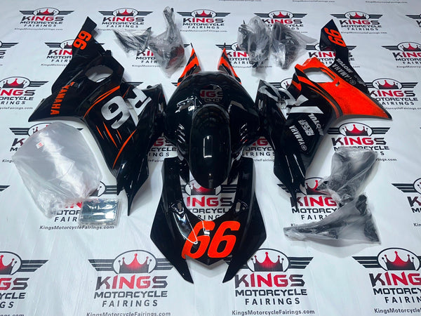 Yamaha YZF-R6 Fairings (2017-2022) Black, Red, Gray 66 at KingsMotorcycleFairings.com