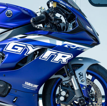 Yamaha YZF-R6 Fairings (2017-2022) Blue Gloss, White GYTR by KingsMotorcycleFairings.com