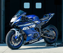 Yamaha YZF-R6 Fairings (2017-2022) Blue Gloss, White GYTR from KingsMotorcycleFairings.com