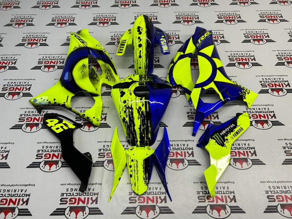 YAMAHA R6 Fairings (2017-2022) Blue, Neon Yellow Rossi