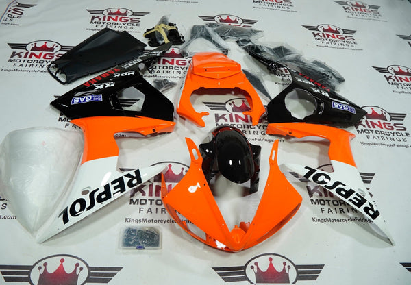 Yamaha YZF-R6 Fairings (2005) Orange, White & Black Repsol at KingsMotorcycleFairings.com