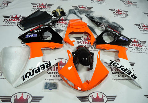 Yamaha YZF-R6 Fairings (2005) Orange, White & Black Repsol at KingsMotorcycleFairings.com