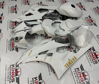 Yamaha YZF-R6 (2006-2007) White & Gold Fairings at KingsMotorcycleFairings.com