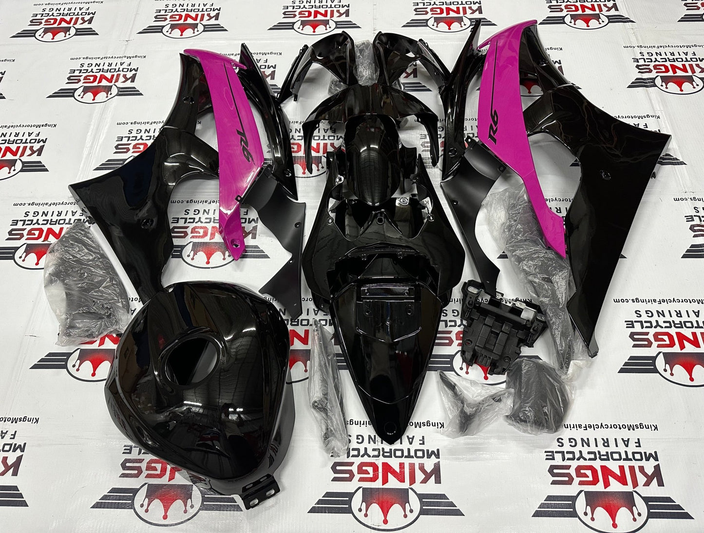 Yamaha YZF-R6 (2008-2016) Black & Pink Fairings at KingsMotorcycleFairings.com