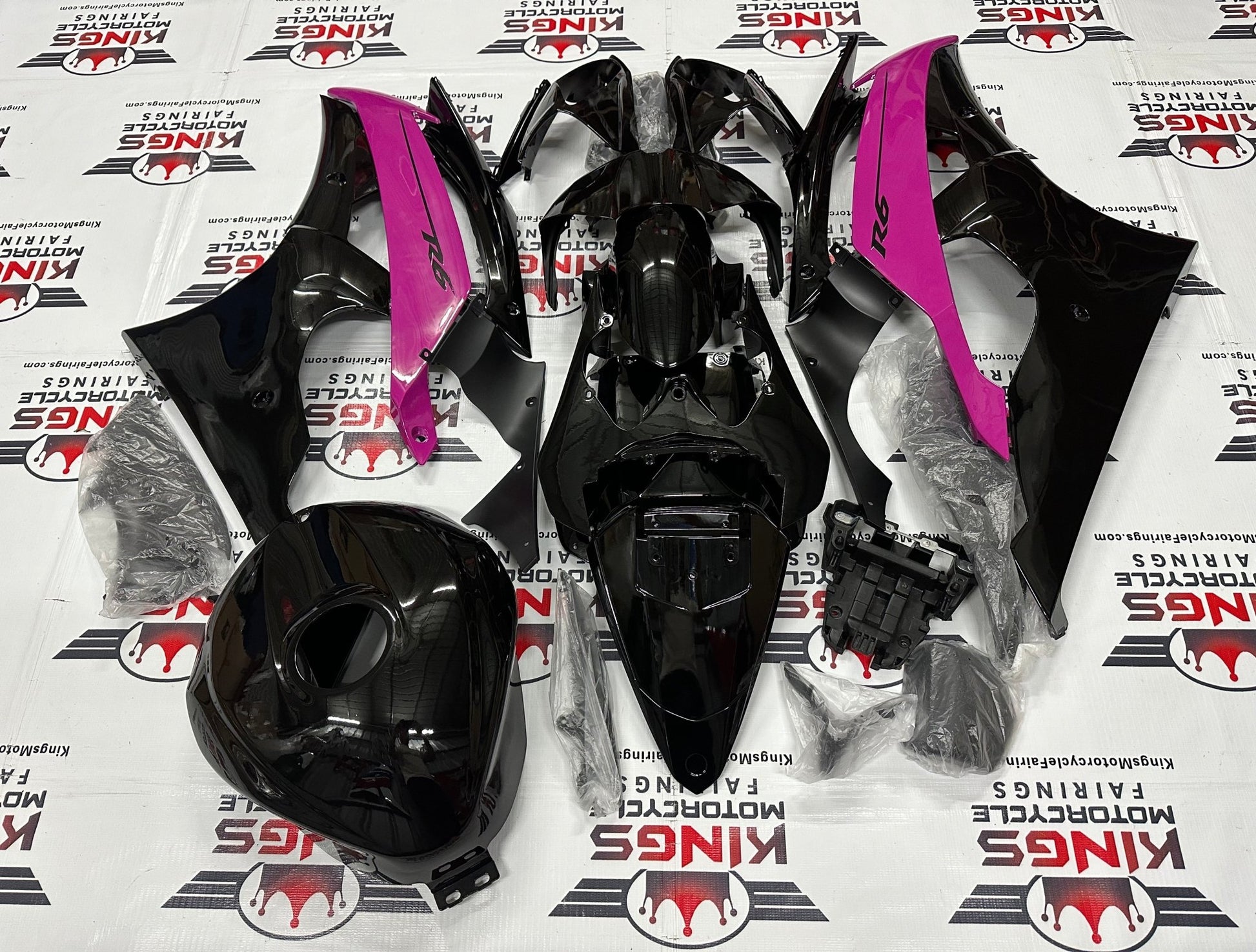 Yamaha YZF-R6 (2008-2016) Black & Pink Fairings at KingsMotorcycleFairings.com