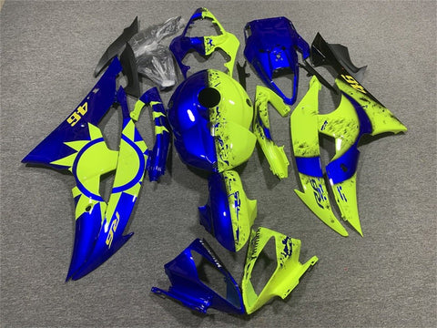 Yamaha YZF-R6 (2008-2016) Blue Moon, Neon Yellow Sun Fairings at KingsMotorcycleFairings.com