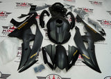 Yamaha R6 Fairings (2008-2016) Matte Black, Gold Fairings at KingsMotorcycleFairings.com