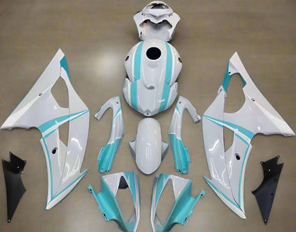 Yamaha R6 (2008-2016) White, Mint Blue Fairings at KingsMotorcycleFairings.com