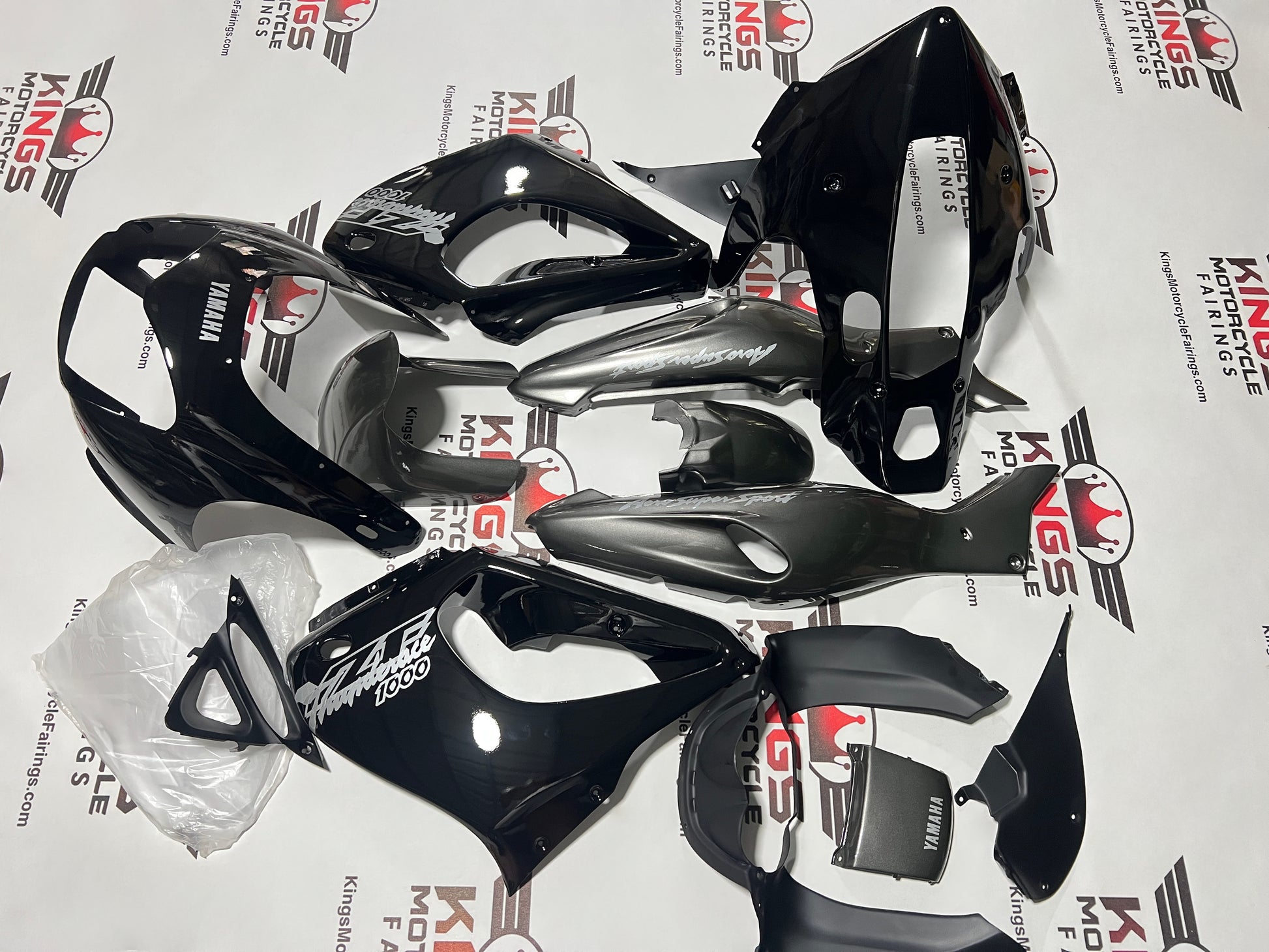 Yamaha YZF1000R Fairings (1996-2007) Black, Gray, Silver from KingsMotorcycleFairings.com