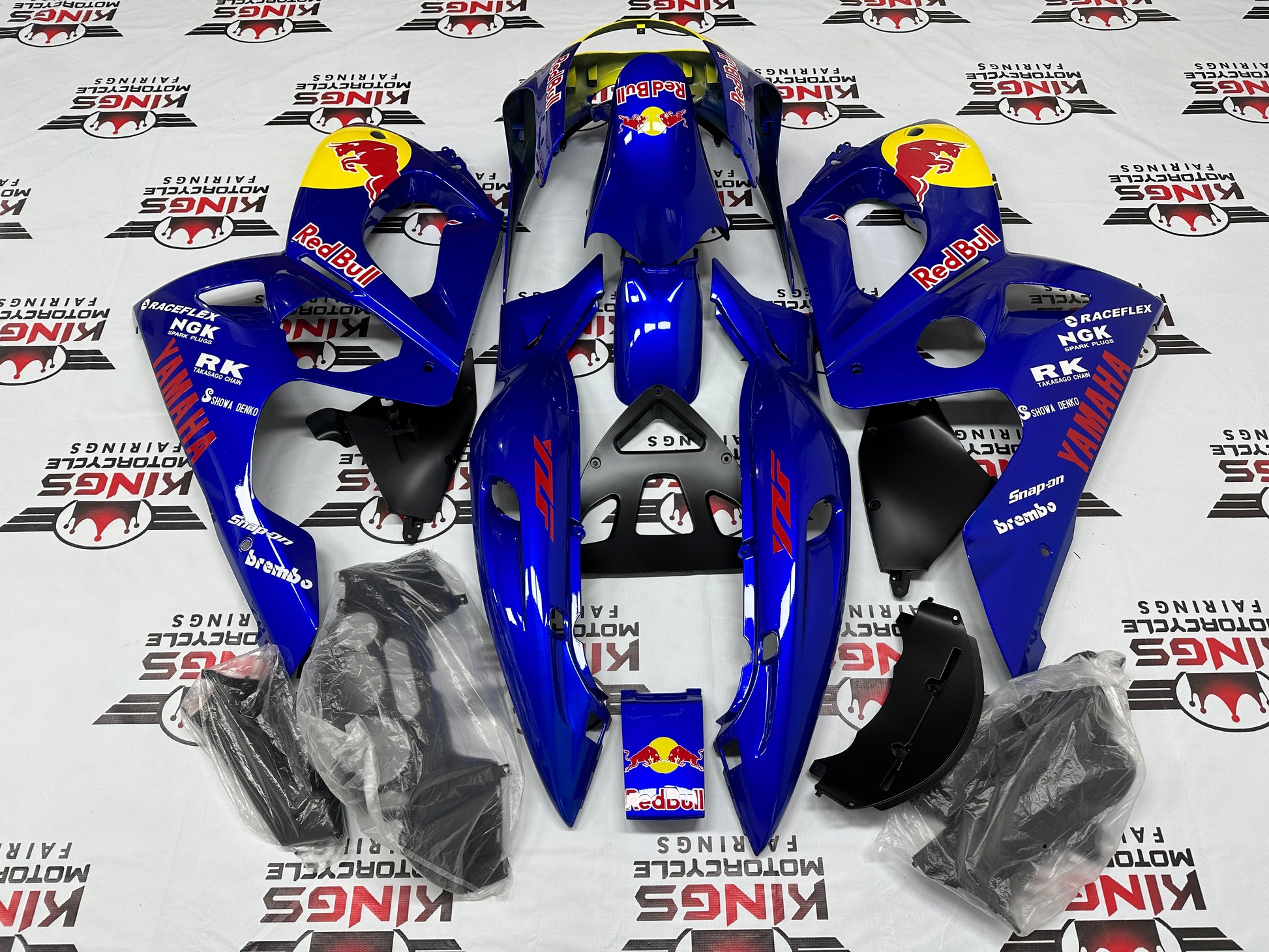 Yamaha YZF600R Fairing Set (1998-2007) Blue Red Bull from KingsMotorcycleFairings.com