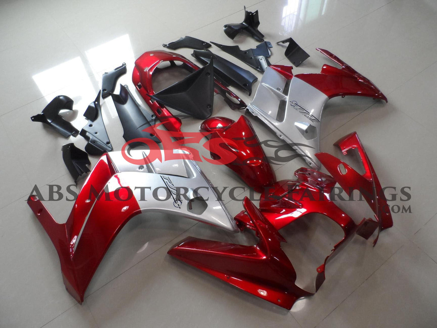 Yamaha FJR1300 Fairings (2001-2006) Red, Silver from KingsMotorcycleFairings.com