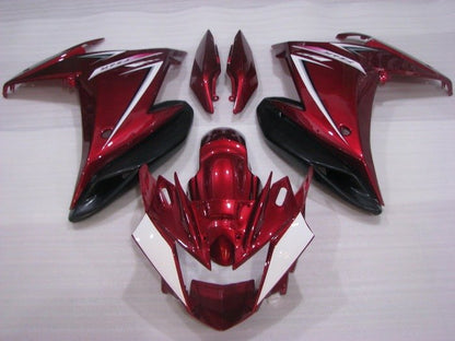 Yamaha FZ6R Fairings (2009-2015) Candy Red, White, Black from KingsMotorcycleFairings.com